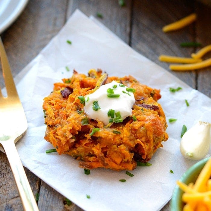 Baked Cheddar Sweet Potato Fritters: Crispy & Easy